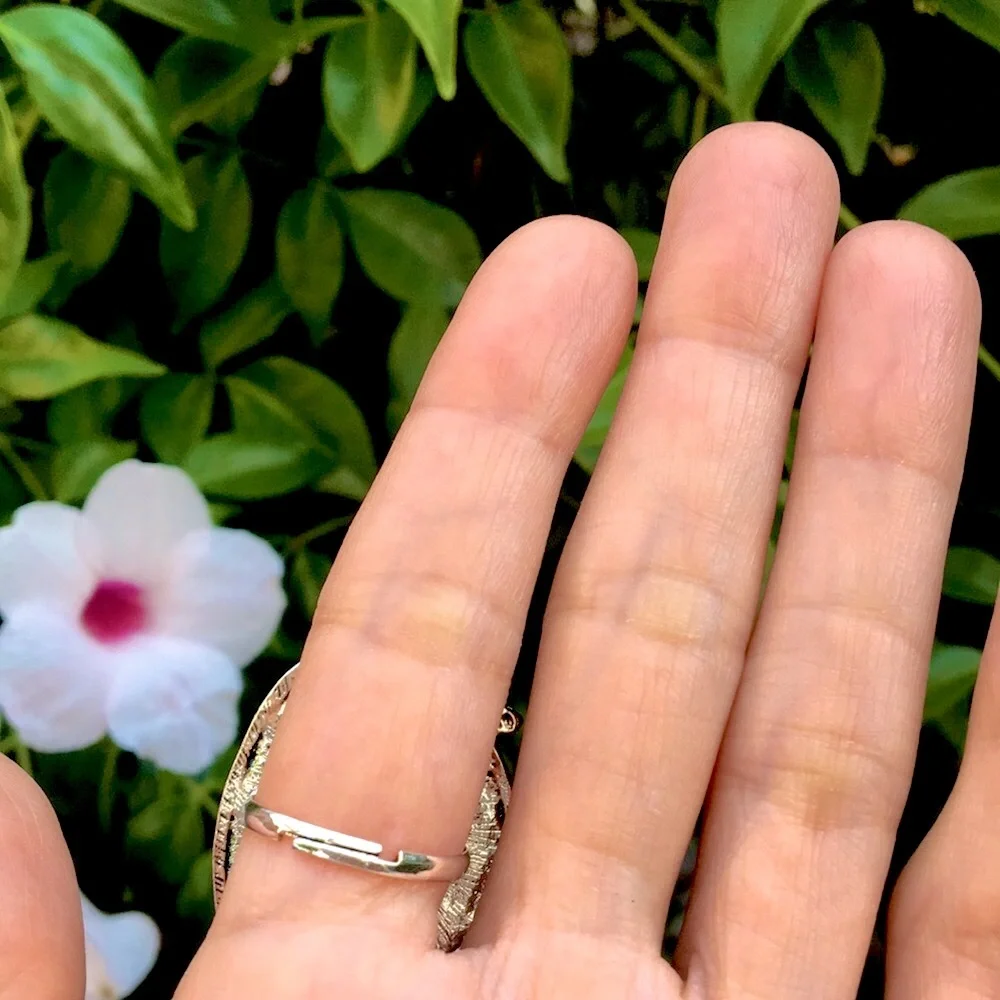 Oversized Turquoise + Silver Boho Statement Ring